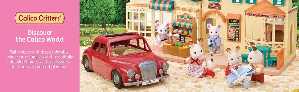 car, vehicle, family car, town, lil woodzeez, camping, dolls, dollhouse, figures, cherry cruiser