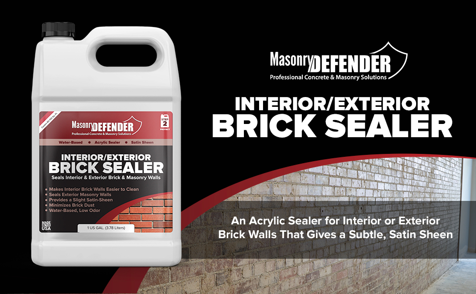 masonrydefender interior brick sealer sealant masonry stone exterior waterproofing satin brick dust