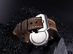 Berfine Thick Vintage Crazy Horse Leather Watch Bands Straps for Panerai for Men 20mm 22mm 24mm