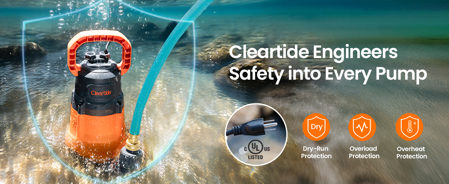 Cleartide Submersible Utility Water Pump