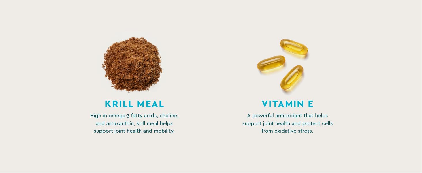 Krill meal and vitamin E benefits for dogs