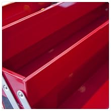 Torin BIG RED 18" Cantilever Style Portable Steel Tool Box with Trays and Metal Latch Closure, Red