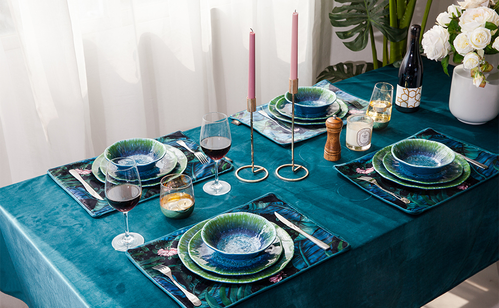 Teal Melamine Dish Set