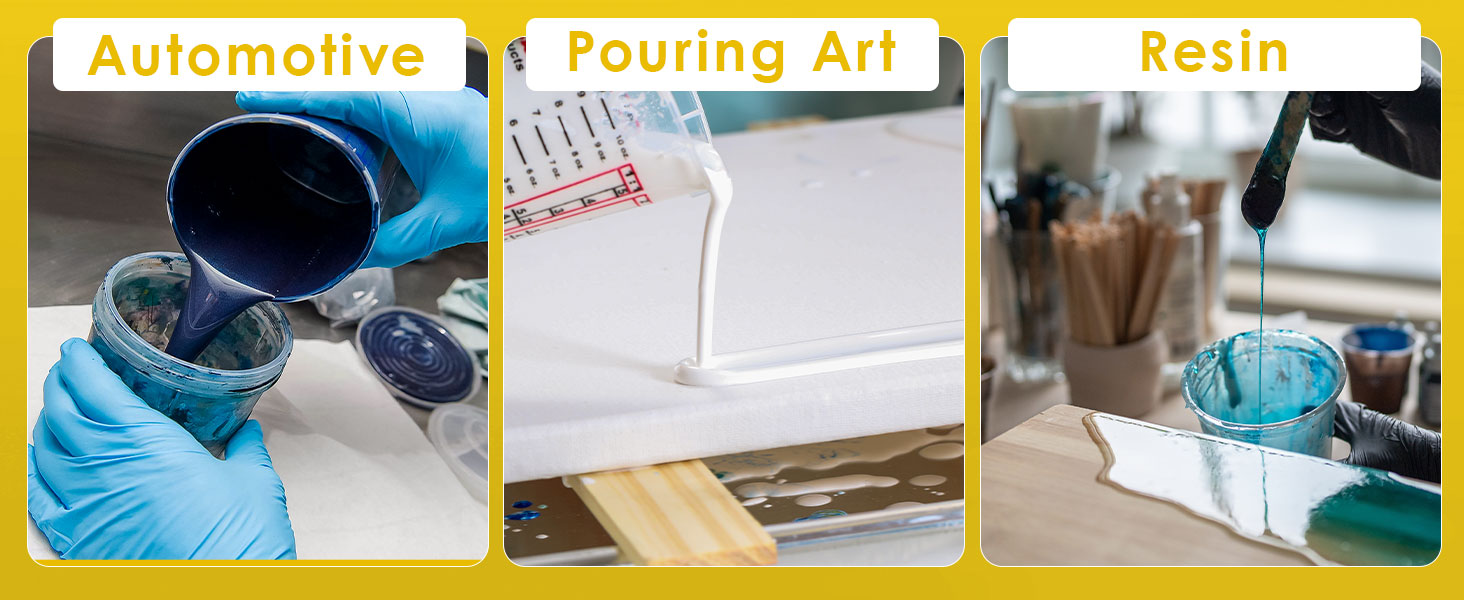 Paint mixing cups used for automotive paint, pouring art, and resin mixing and pouring applications