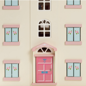 pink cream and blue dolls house with extra features