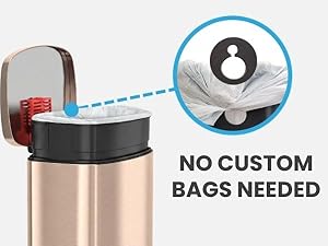 large 13 gallon volume fits pizza boxes and milk jugs efficiently without inner liner snag