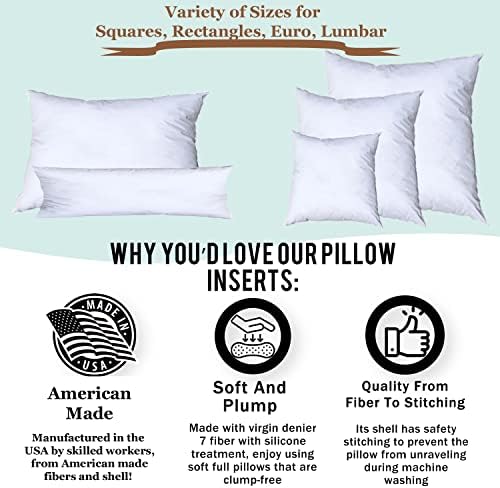 Pillowflex Premium Polyester Pillow Insert - 20x26 Soft Decorative Pillow | 2 Pack - Rectangle Throw Form, Full Loft, Supportive Fill