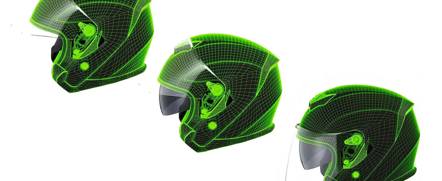 HJK526 Open Face Helmet Function