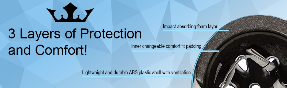 Krown Helmet has 3 Layers of Protection and Comfort