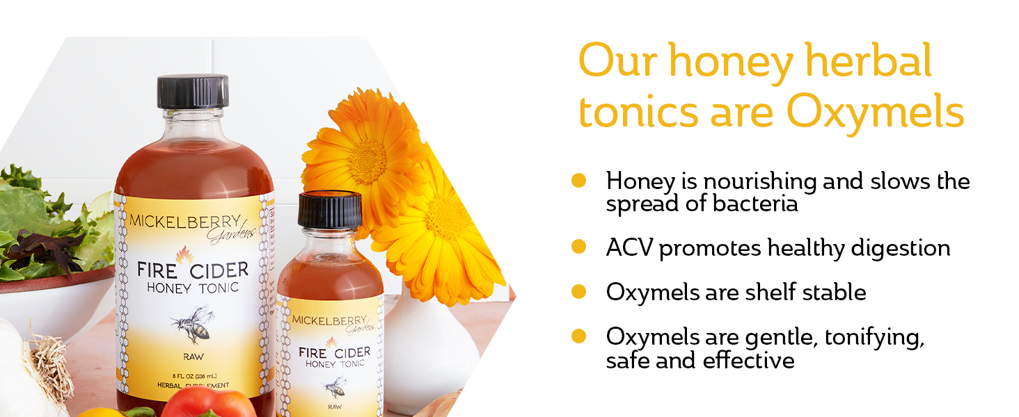 Mickelberry Gardens Fire Cider Tonic apple cider vinegar natural oxymel digestive and immune support