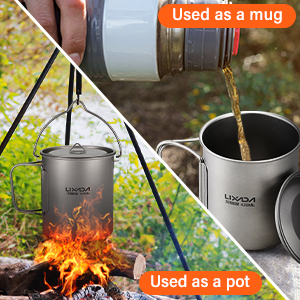 2 in 1 titanium pot