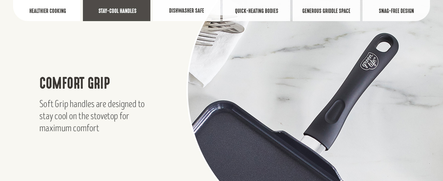 GreenLife, Ceramic Nonstick, PFAS-Free, Non-Toxic, Cookware, Saucepan, Soft Grip