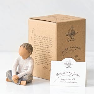 Willow Tree Imaginative Child with packaging and enclosure card.