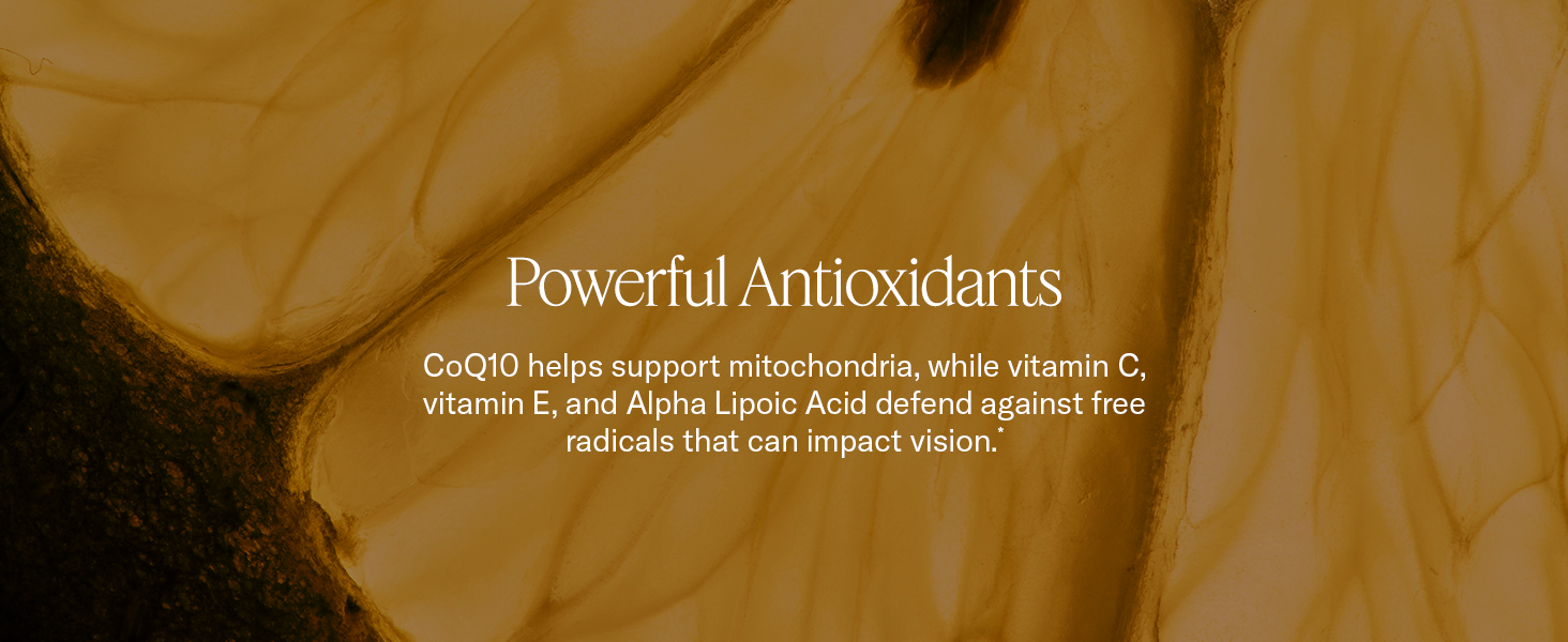 Helps support mitochondira and defend against free radicals that impact vision.