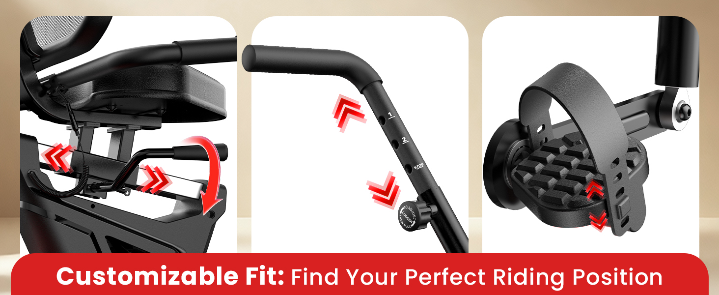 The handle, foot straps, and seat are all adjustable