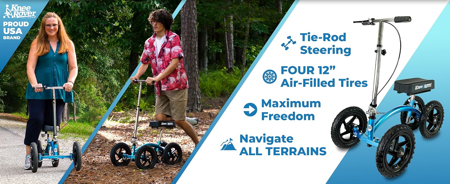 Knee scooter for broken ankle leg foot surgery injury steerable knee walker foldable fsa eligible