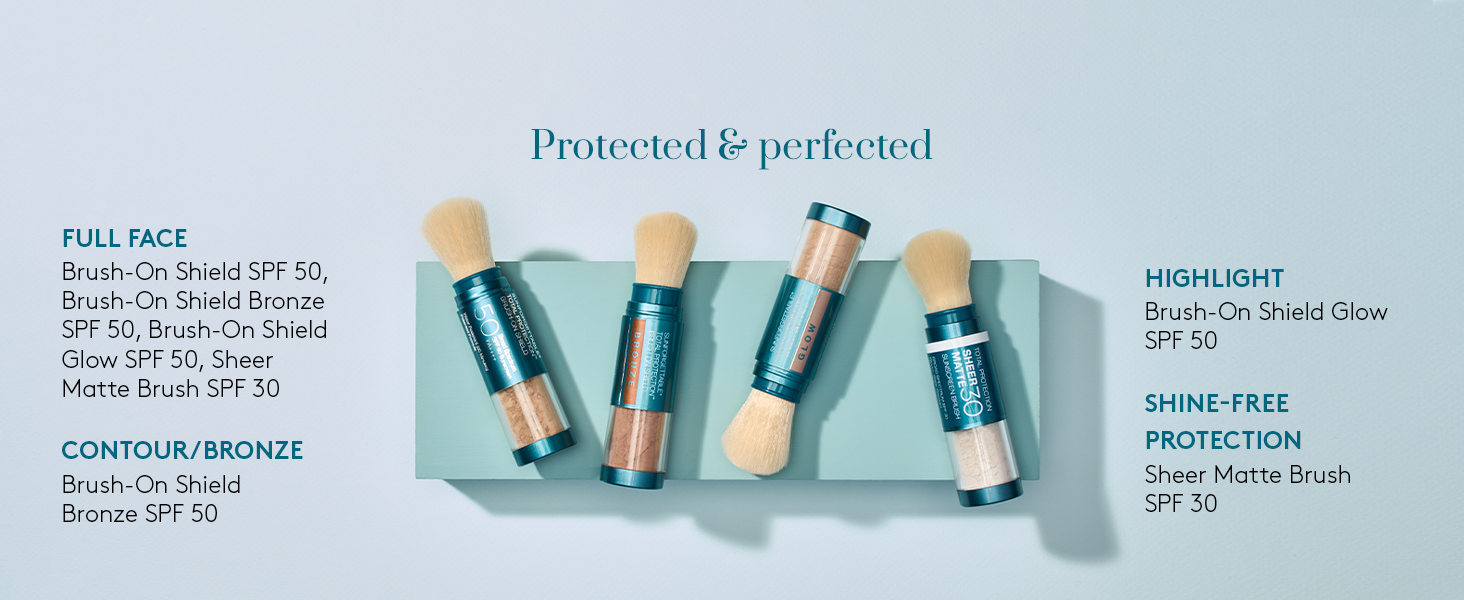Usage - areas of the face - sunscreen brushes