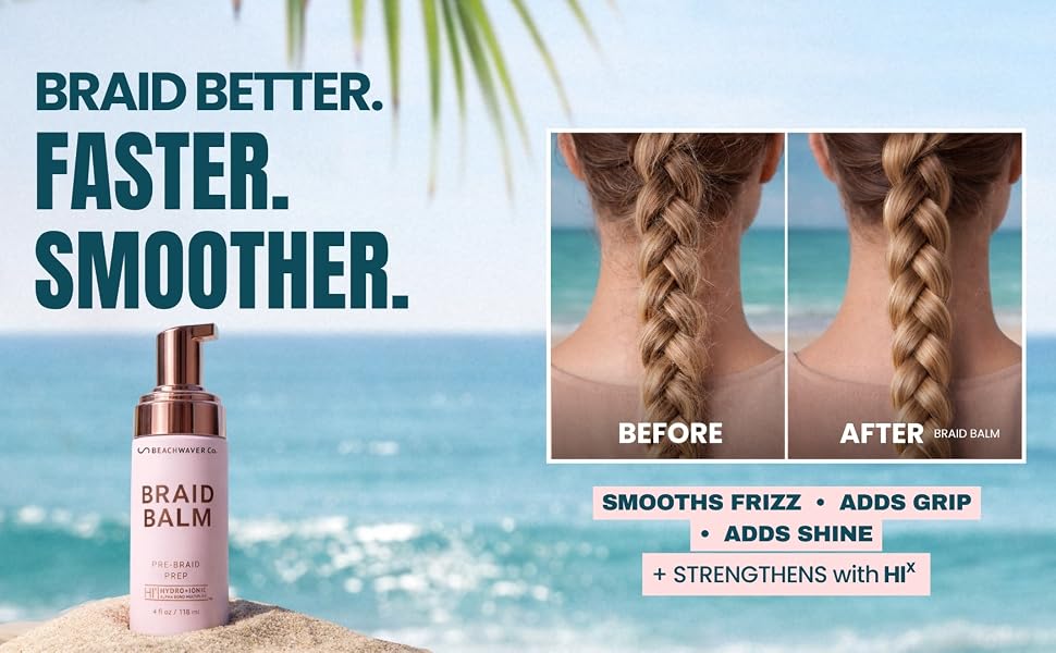 Before and After using Braid Balm