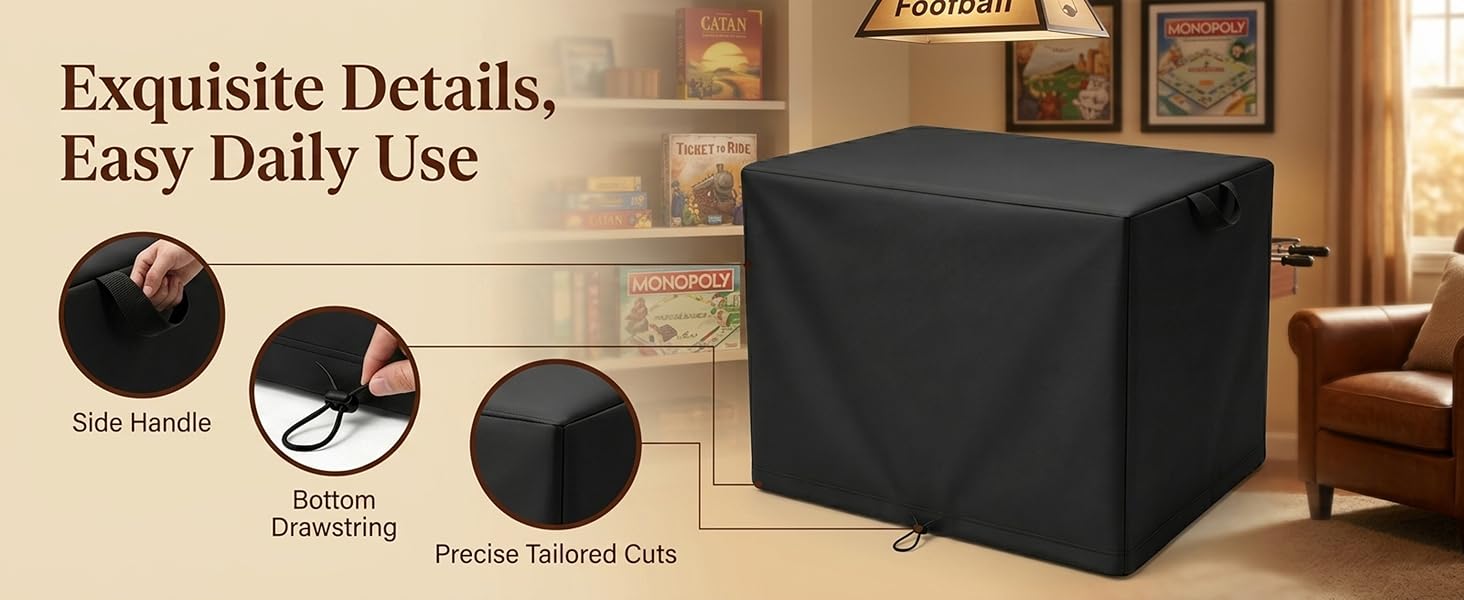 32 inch infinity game table cover with side handles bottom drawstring precise tailored cuts fit