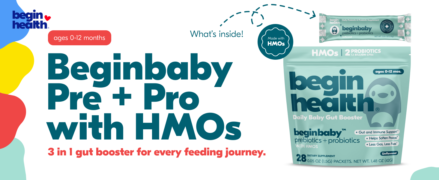 ages 0 - 12 months beginbaby prebiotics probiotics HMO