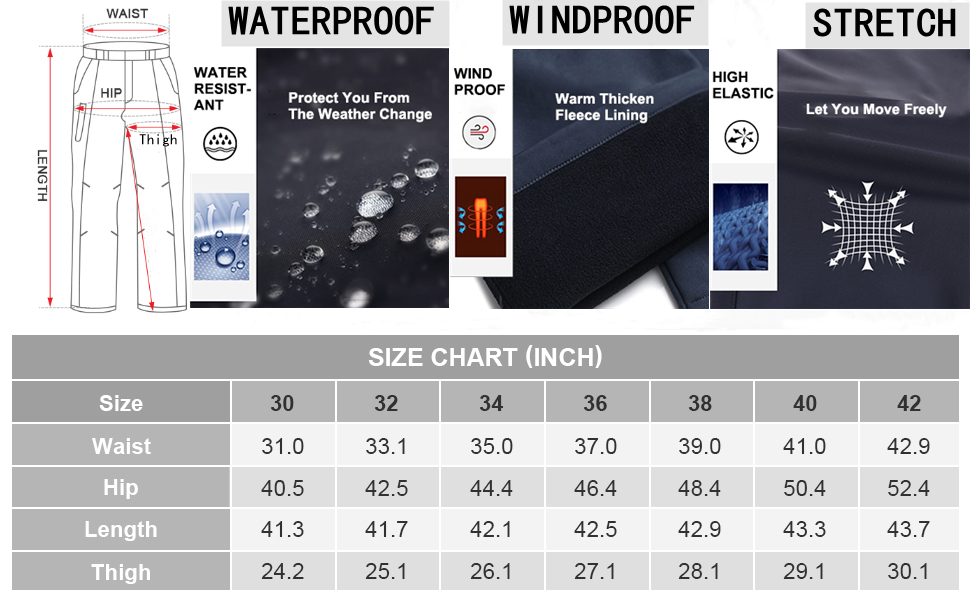 Fleece Lined Cargo Pants fleece pants men’s hunting men snow pants ski pants softshell pants winter