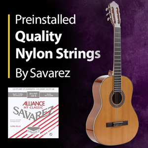 Hola Music HG-39GLS Full size Classical Guitar Bundle Pack with, picks, bag, truss rod, Hex Key