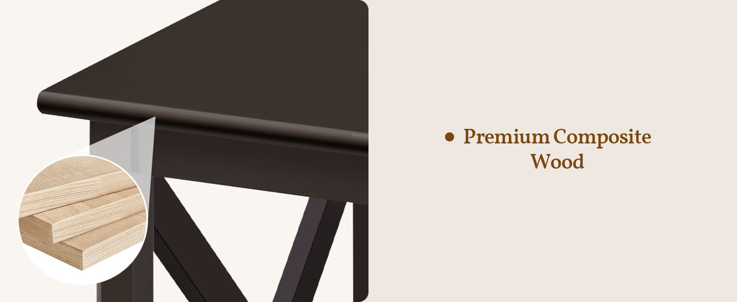 2-Layer End Table with Double X-Side Frame