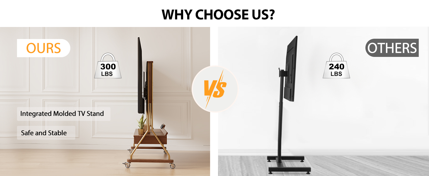 portable tv stand on wheels