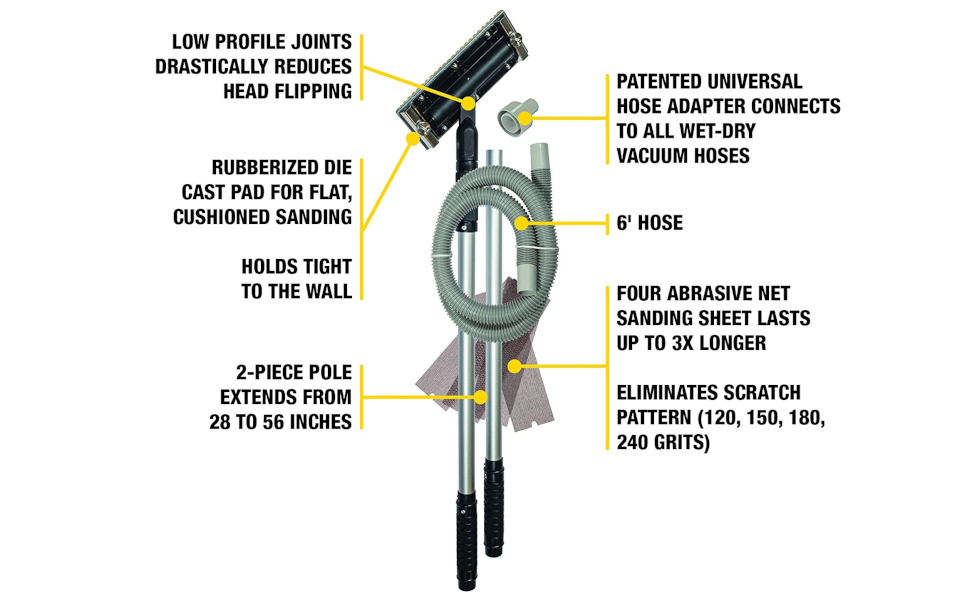 HYDE 09180 Professional Dust-Free Pole Sander