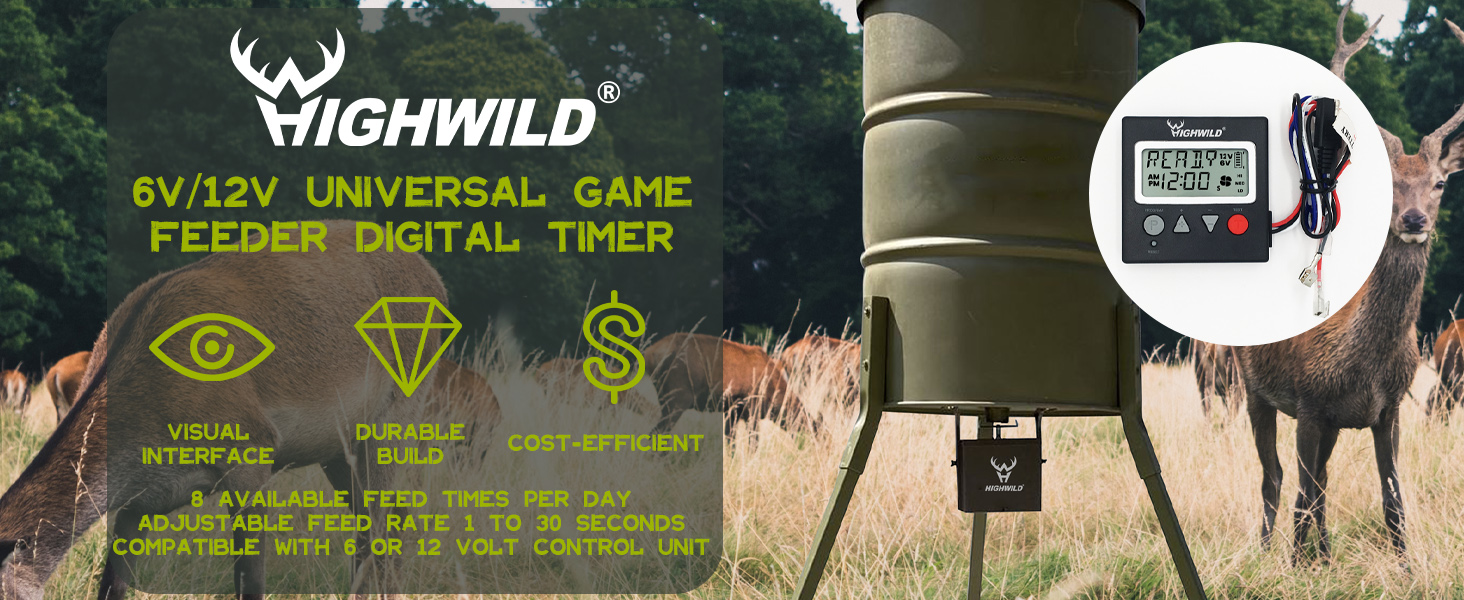 6V/12V Universal Game Feeder Digital Timer