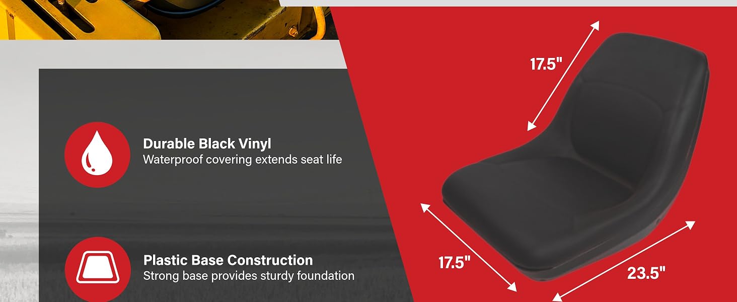 Seat features and dimensions