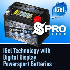 Chrome PRO iGel Technology with Digital Display Power Sport Batteries