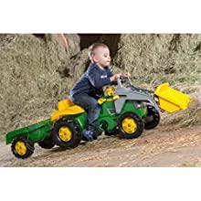 John Deere Tractor with Frontloader &amp; Trailer