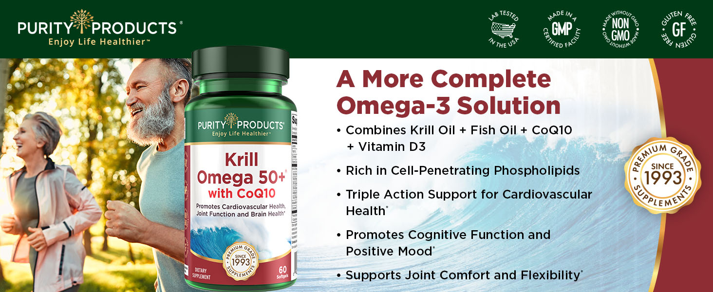 k50+ krill omega krill 50+ 50 plus purity products omega 3 vitamin d3 coq10