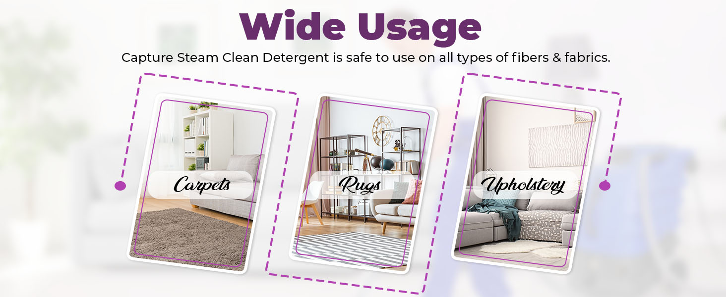 Capture Professional Steam Clean Detergent for All Machines Home, Car, Pet Carpet Cleaner Solution