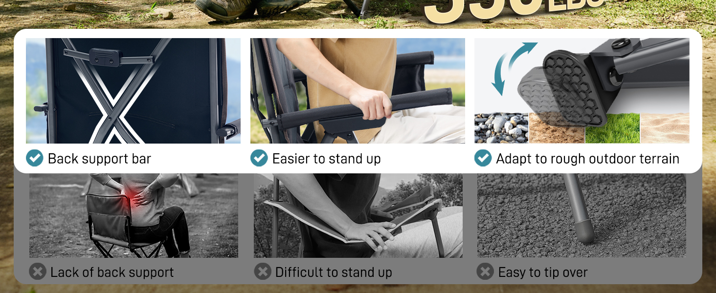 4-LEVEL ADJUSTABLE CAMPING CHAIR