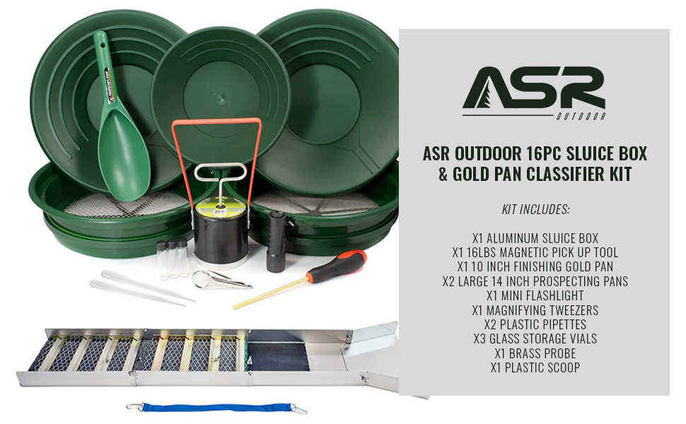 ASR Outdoor gold panning kit gold prospecting equipment metal detecting gem mining tools paydirt