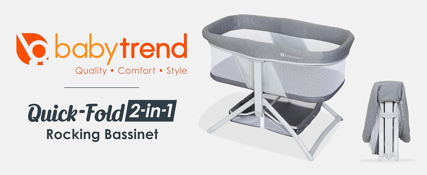 Baby Trend Quick-Fold 2-in-1 Rocking Bassinet