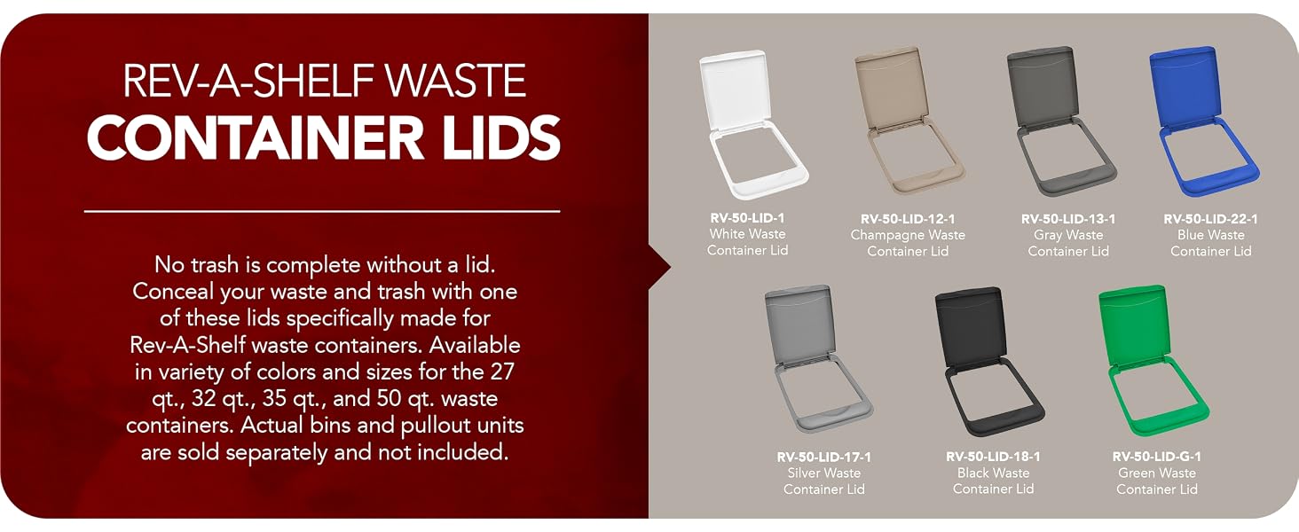 List of waste container lids.