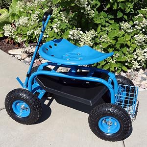 cart next to landscaping