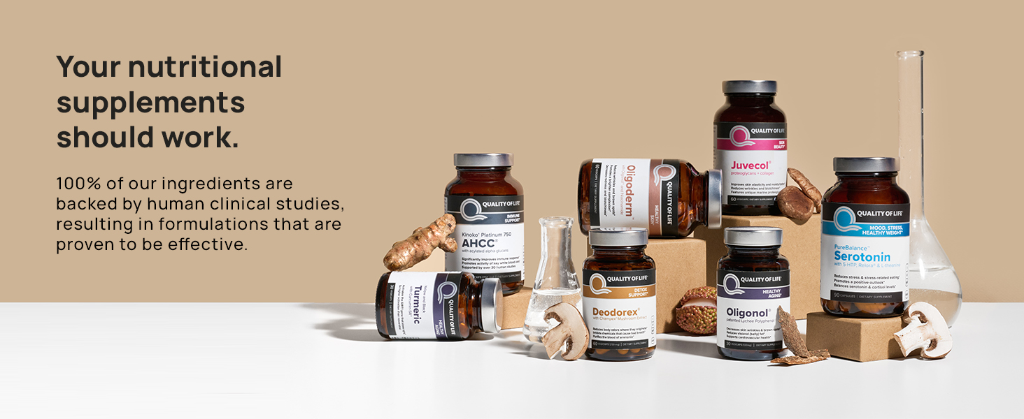 Quality of Life AHCC Mushrooms supplements oligonol kinoko platinum gold