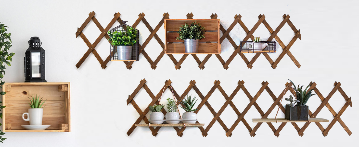Wooden Lattice Wall Planter