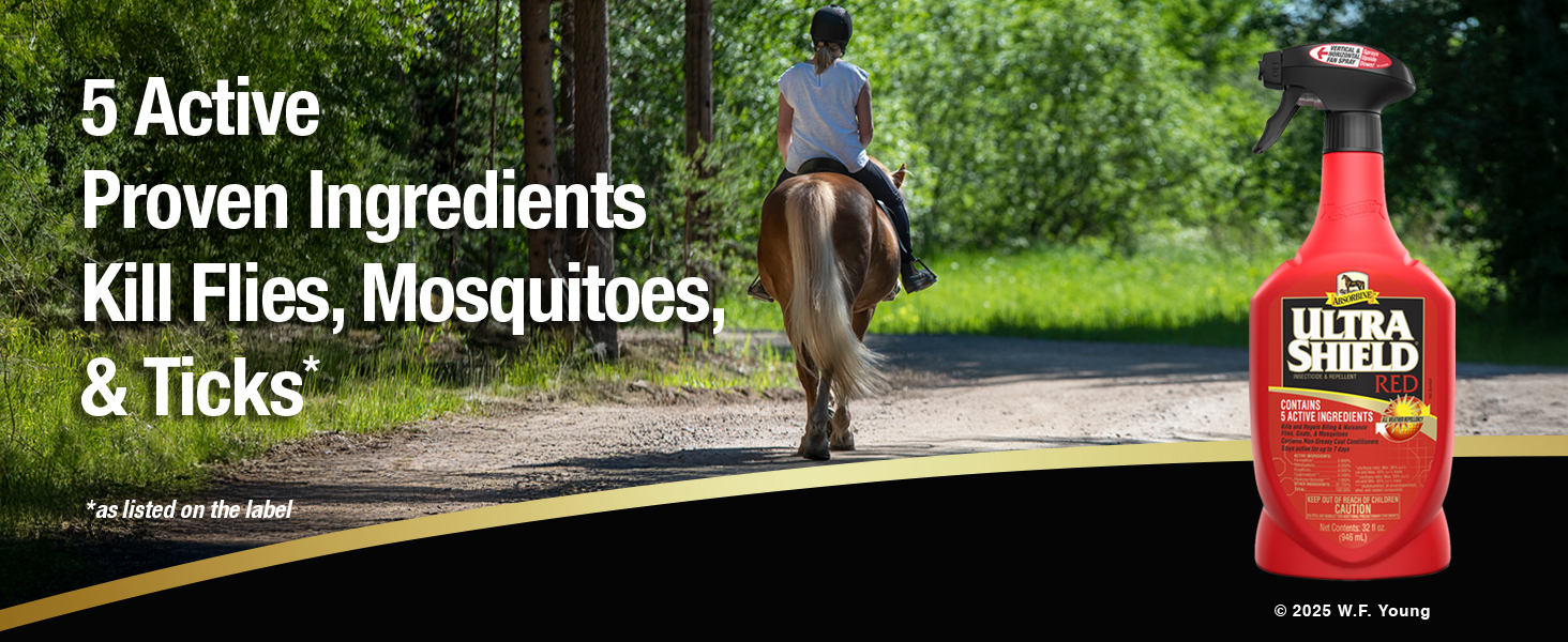 UltraShield Red has 5 Active Proven Ingredients Kill Flies, Mosquitoes &amp;amp; Ticks