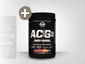 PMD Sports Nitro CM Nitric Oxide Booster with PMD Sports ACG3 SuperCharged+ High Energy Pre-Workout