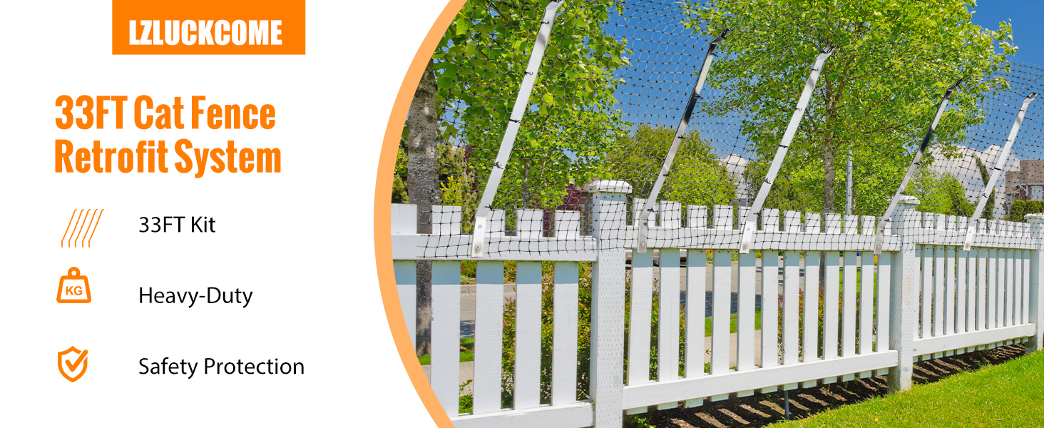 Cat Fence Retrofit System Curved Fence Extenders Anti-Climb Jump Outdoor Barrier
