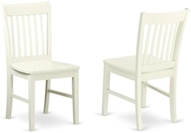 East West Furniture NFC-MAH-W Norfolk Dining Room Chairs - Slat Back Solid Wood Seat Chairs, Set of 2, Mahogany