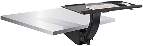 Mount-It! Under Desk Keyboard Tray, Adjustable Slide-Out Keyboard & Mouse Platform, 26.5" W × 10" D, Ergonomic Wrist Rest, Height Tilt & Swivel