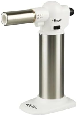 Big Buddy Refillable Turbo Torch Lighter- White Culinary Blow Torch, Butane Refillable