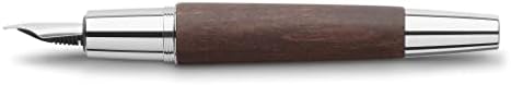 Faber-Castell e-motion Fountain Pen, Wood and Chrome Brown - Fine