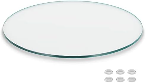 The Better Bevel 12 inch Round Glass Table Top - Clear Tempered Glass Surface Protector - Safe Pencil Polished Edge - Coffee, Dining and End Table